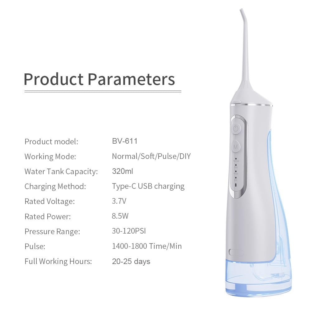 Product packaging and included accessories for AURAVO flosser