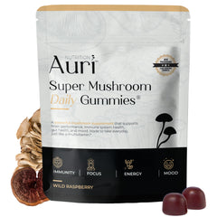 Auri Super Mushroom Daily Gummies bottle with 60 gummies
