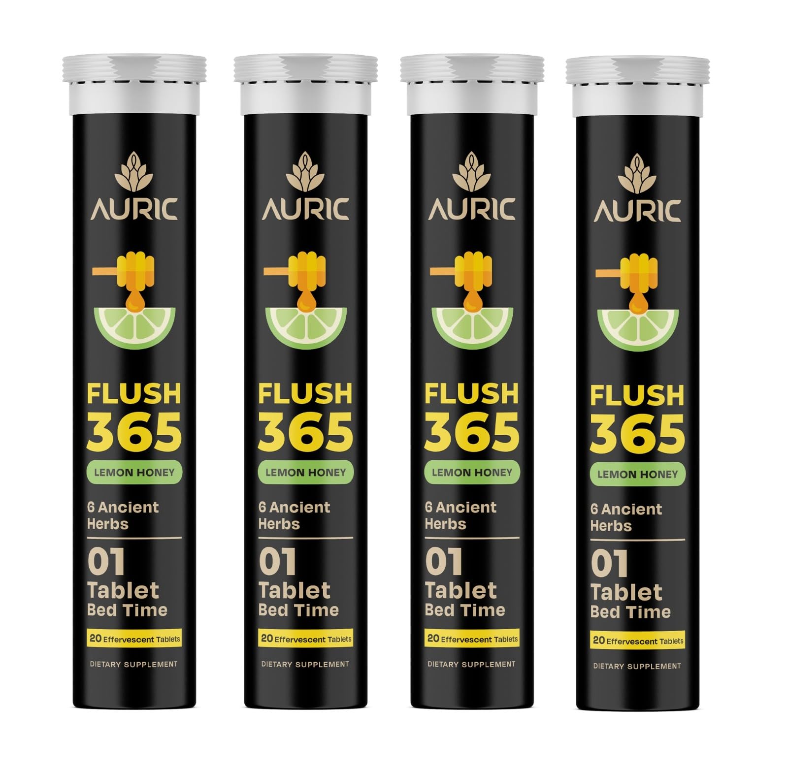 Auric Flush365 bottle with honey lemon flavor