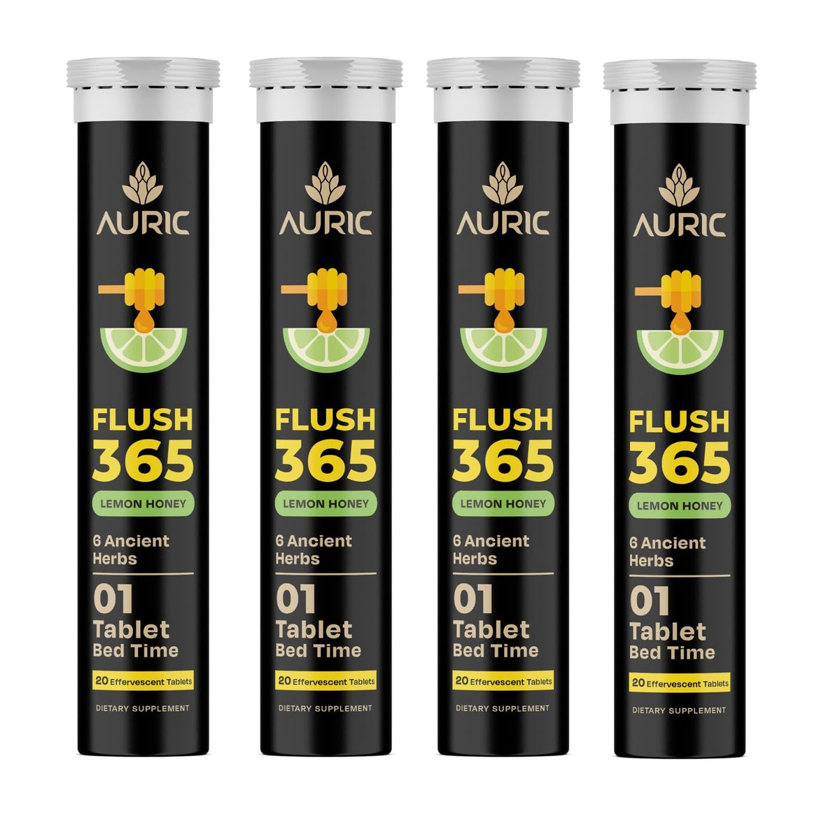 Auric Flush365 bottle with honey lemon flavor