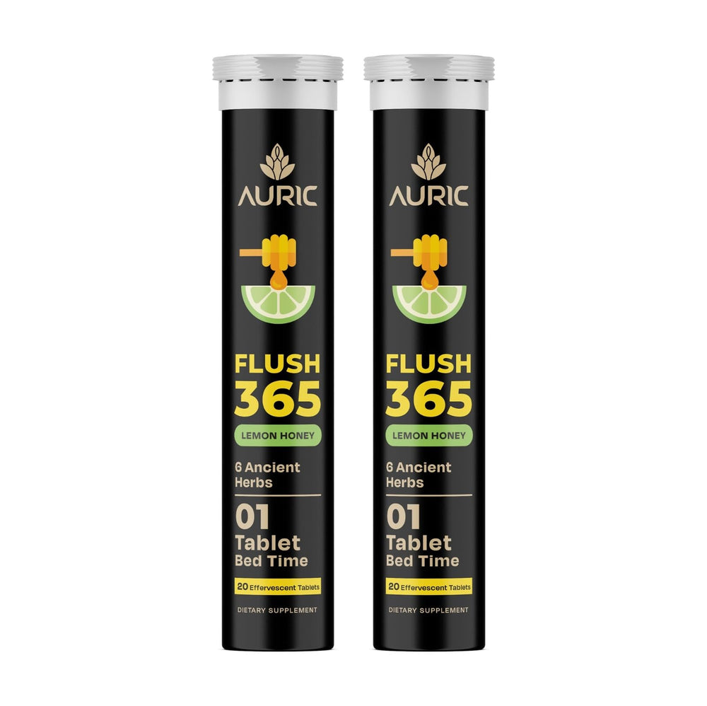 Auric Flush365 effervescent tablet dissolving in water