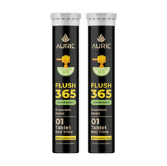 Auric Flush365 effervescent tablet dissolving in water