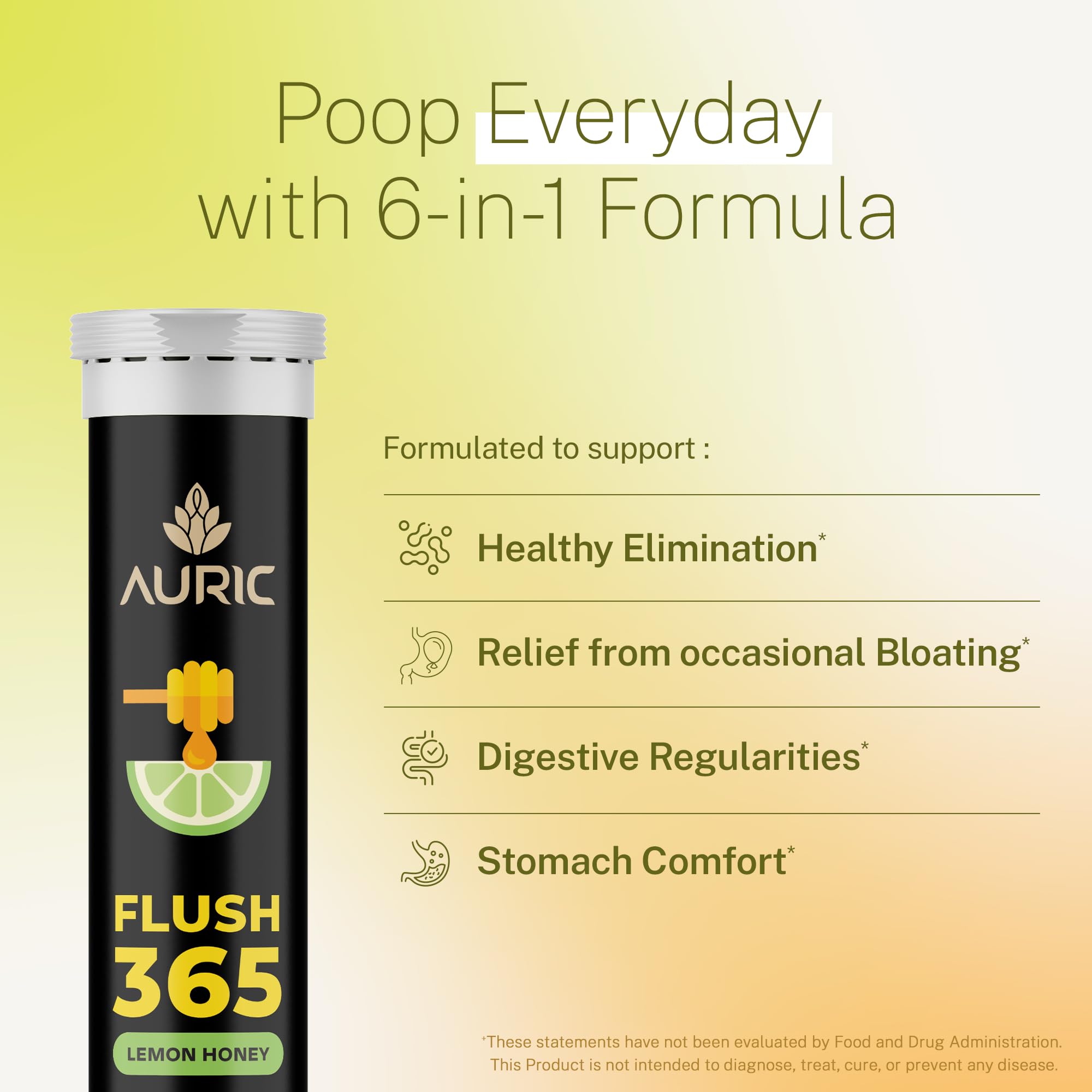Auric Flush365 honey lemon flavored tablet