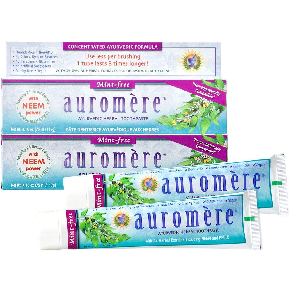 Auromere Mint-Free Ayurvedic Toothpaste 4.16 oz front view