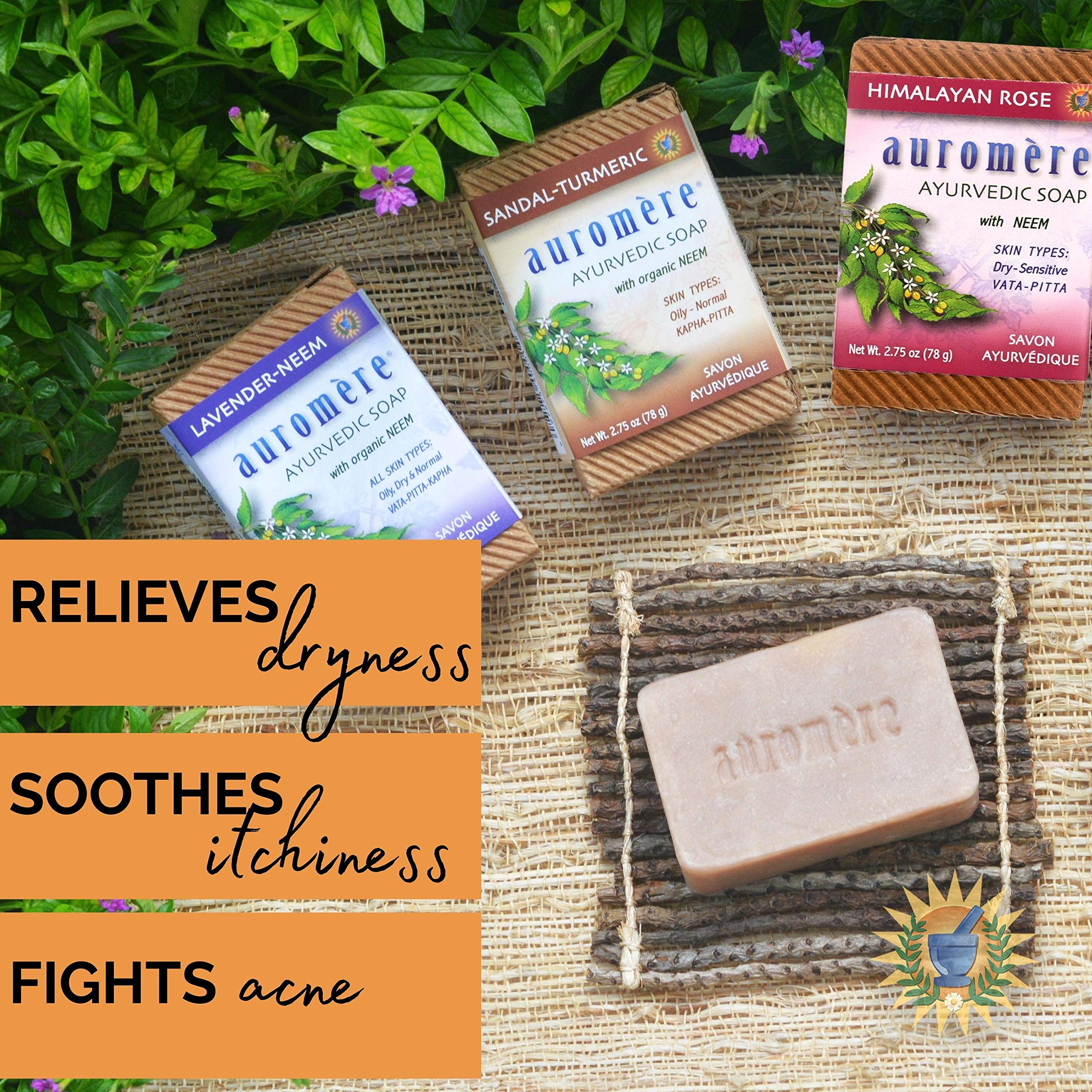 Ingredients: neem oil and coconut oil used in Auromere soaps