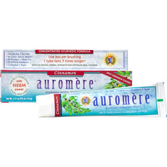Auromere Cinnamon Ayurvedic Toothpaste tube displaying Cinnamon flavor
