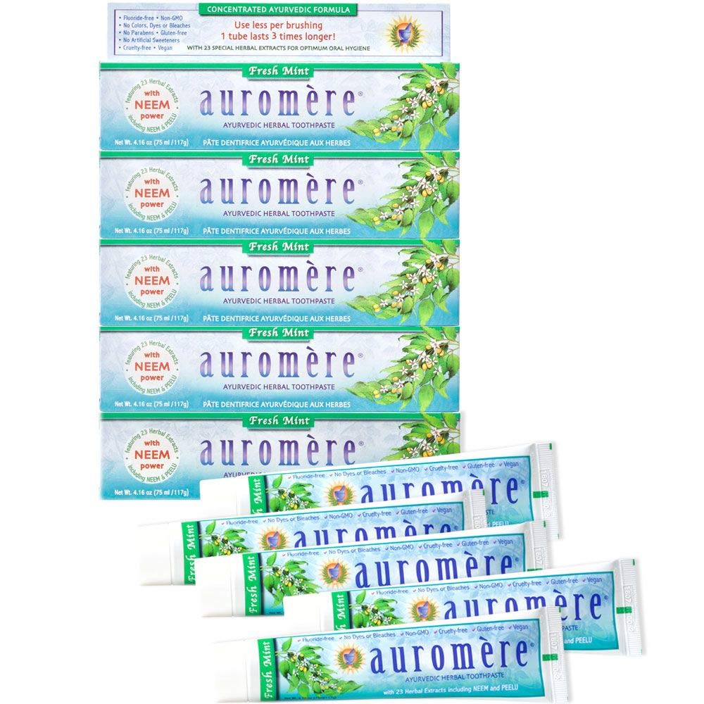 Auromere Ayurvedic Herbal Toothpaste Fresh Mint 4.16 oz tube