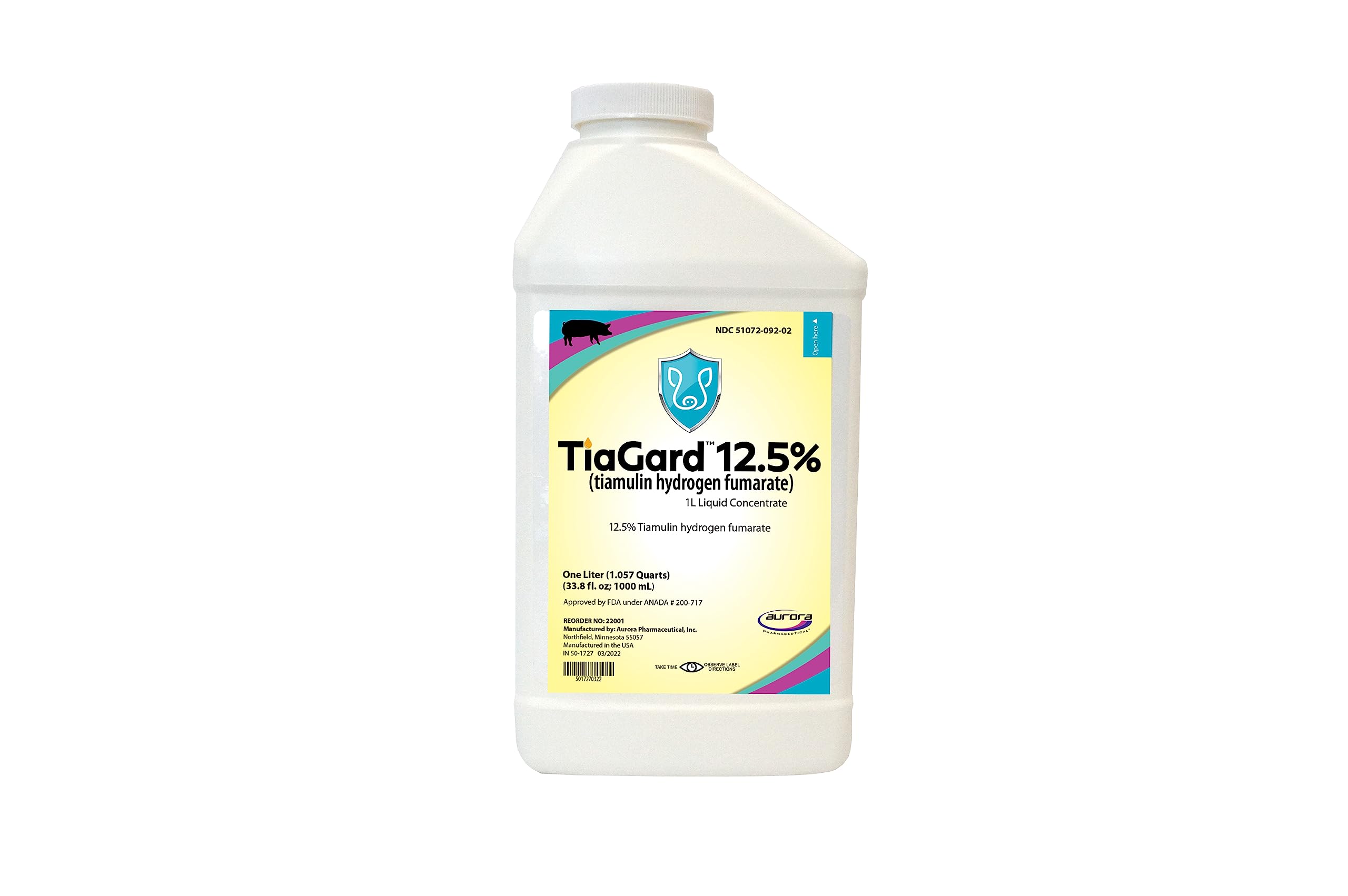 Bottle of Aurora TiaGard 12.5% liquid concentrate, 1 liter