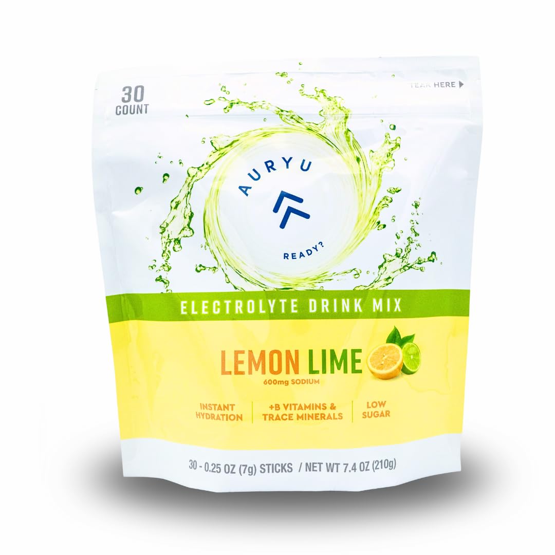 Auryu Electrolyte Mix Lemon Lime 30-count package front view