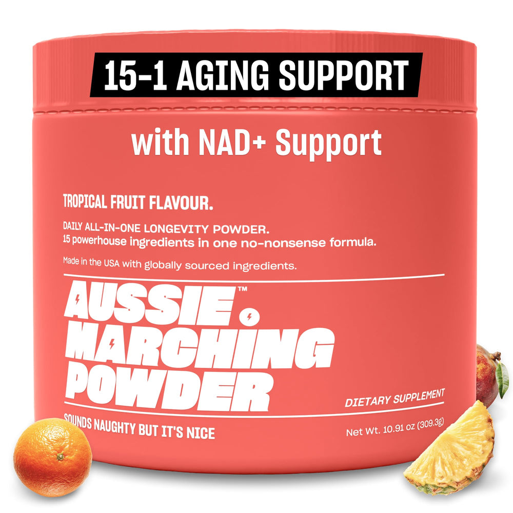 Bottle of Aussie Marching Powder Tropical Flavor