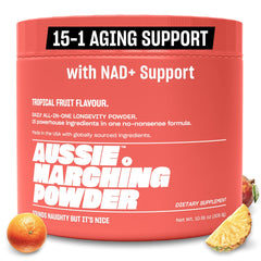 Bottle of Aussie Marching Powder Tropical Flavor