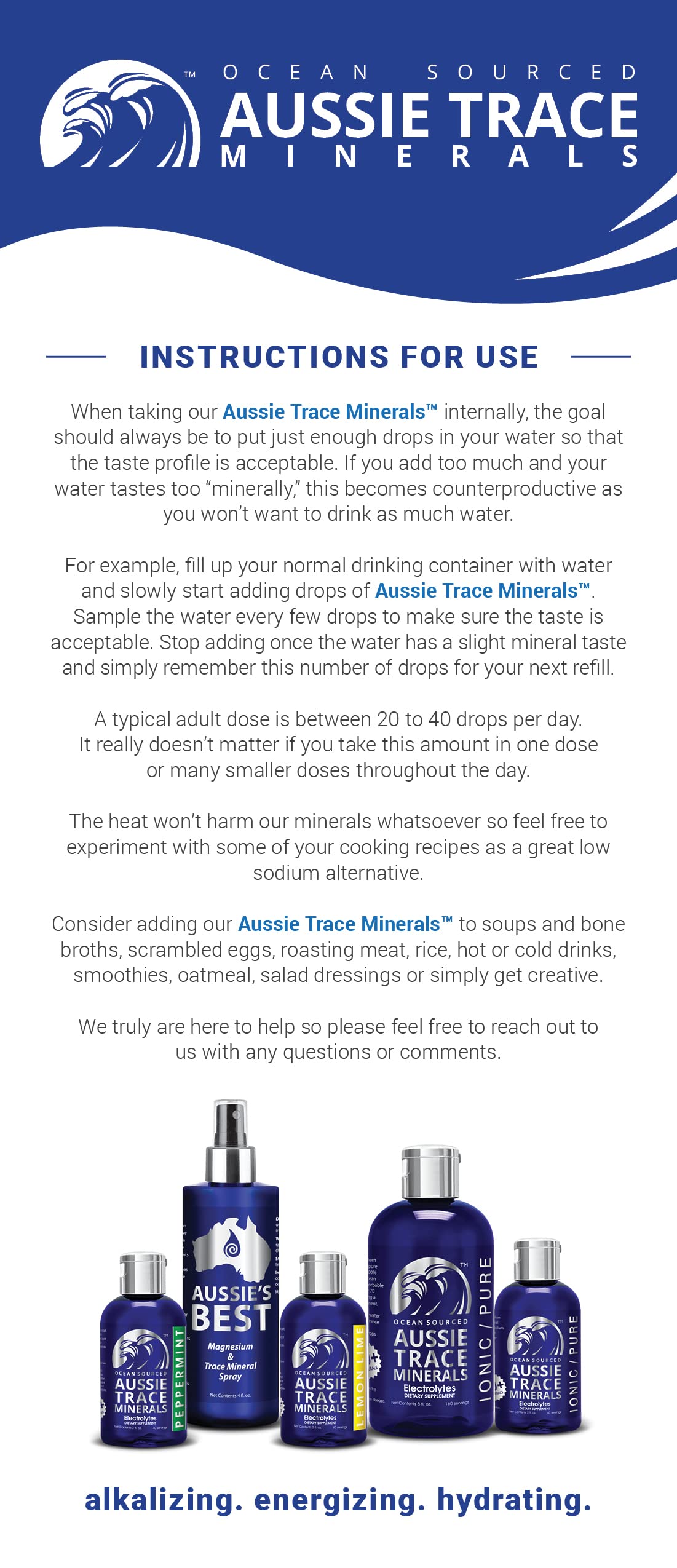 Daily use electrolyte with complete mineral profile