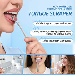 Adults and children using Aussumy tongue scrapers for oral care