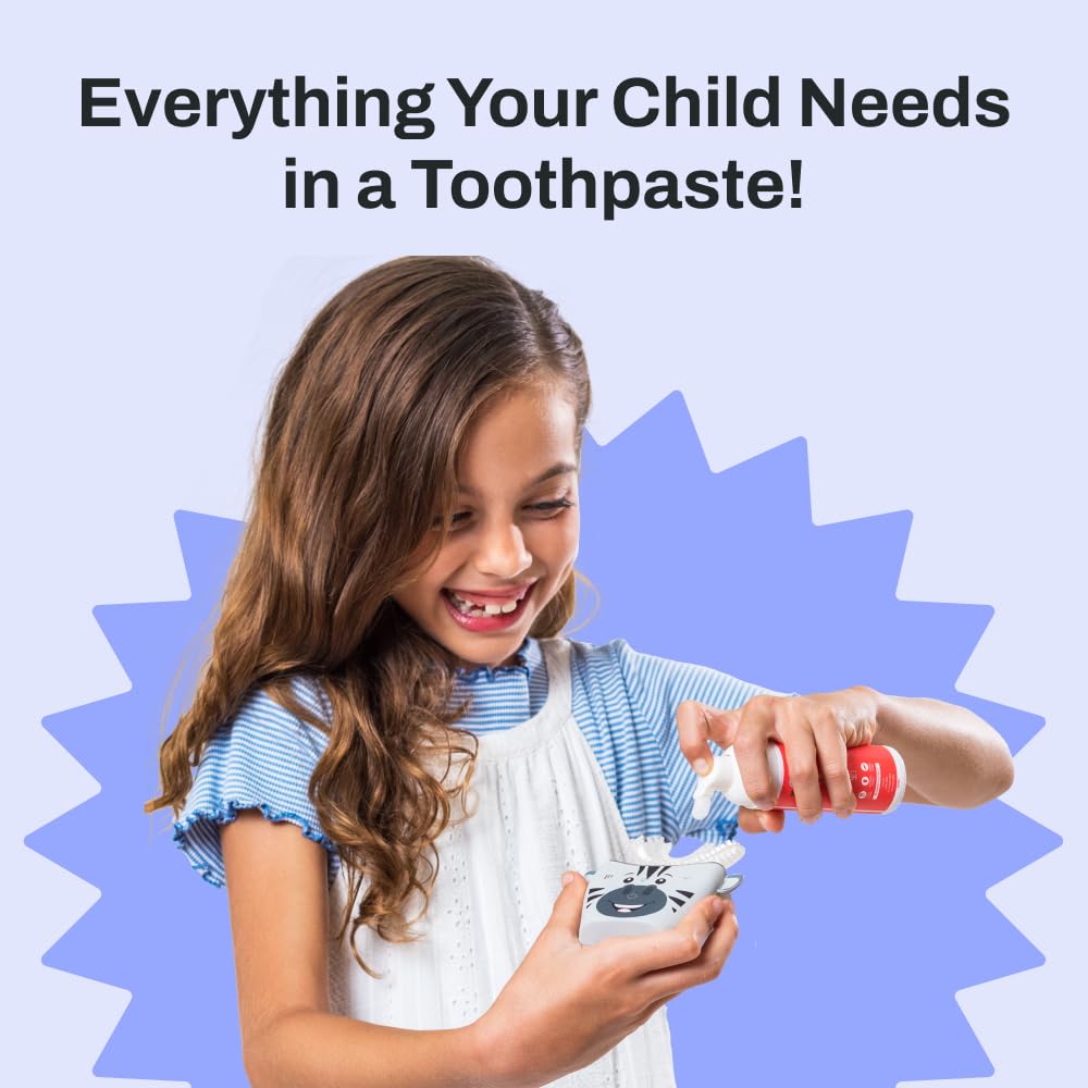 Illustration comparing fluoride-free Nano-HAp remineralization option for kids