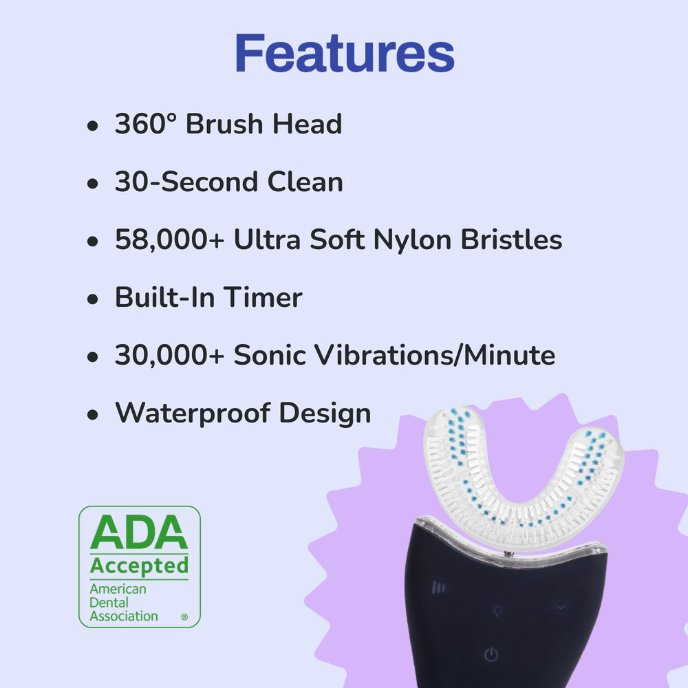 Close-up of U-shaped head on Autobrush Sonic Pro Black