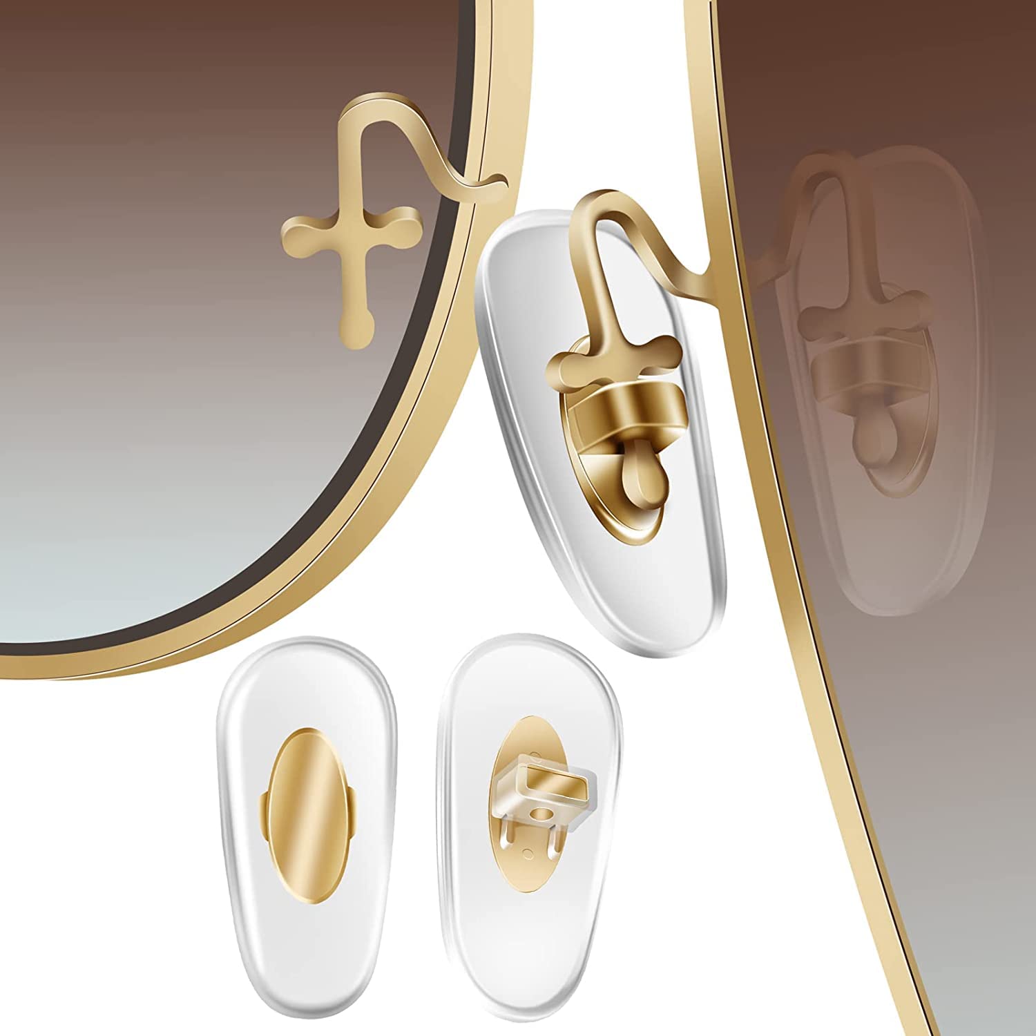 Five gold replacement nose pads for Ray-Ban RB3526 RB4071 RB6335 RB6375 RB7186
