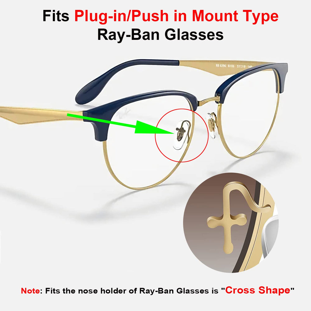 Push-in installation of Ray-Ban nose pads