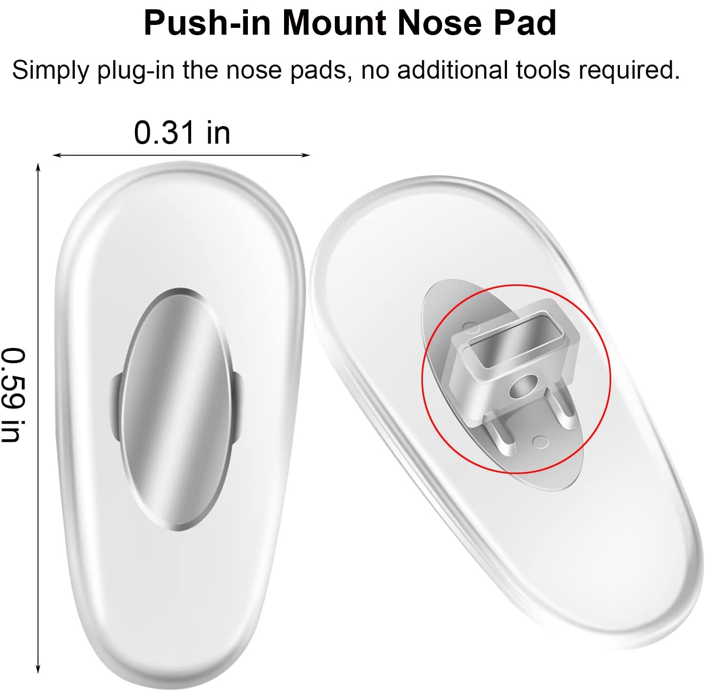 Close-up of PVC nose pad showing premium quality for comfort