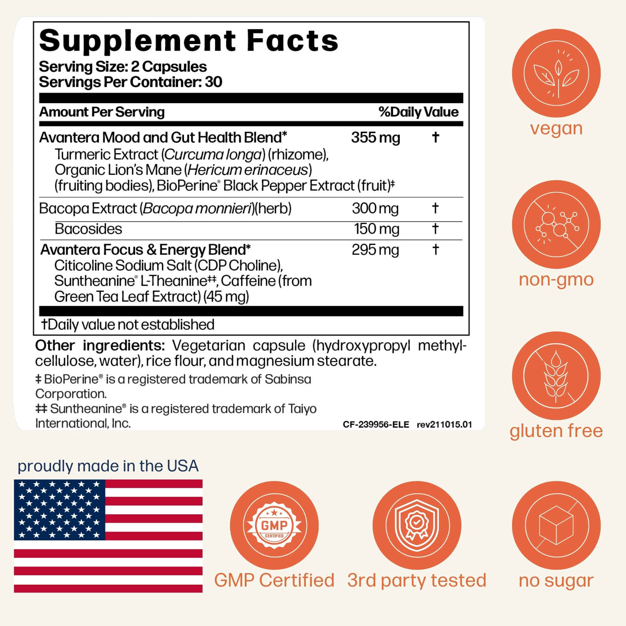 Black Pepper extract added to Elevate formulation
