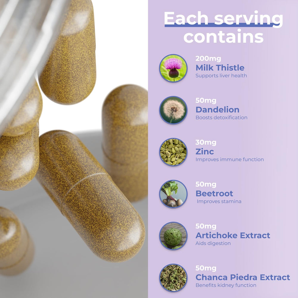 Back label showing supplement facts for Liver Shield & Cleanse
