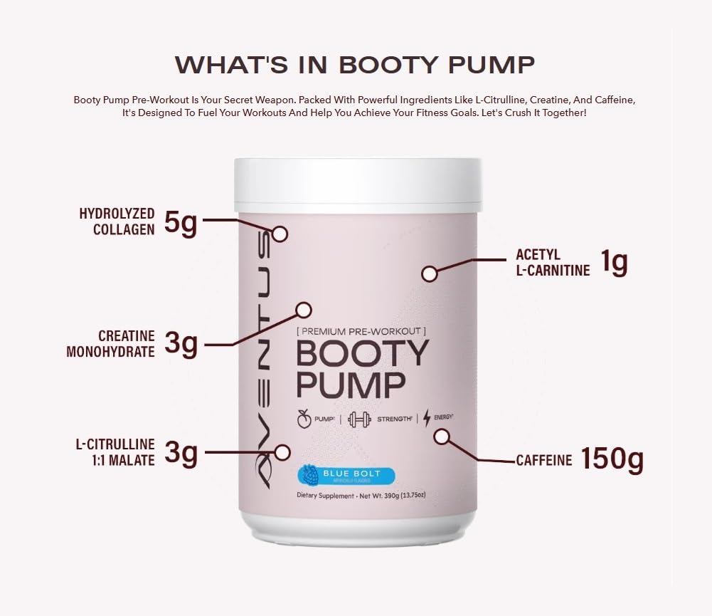 Aventus Booty Pump powder dissolving in water for smooth mix and sustained energy.