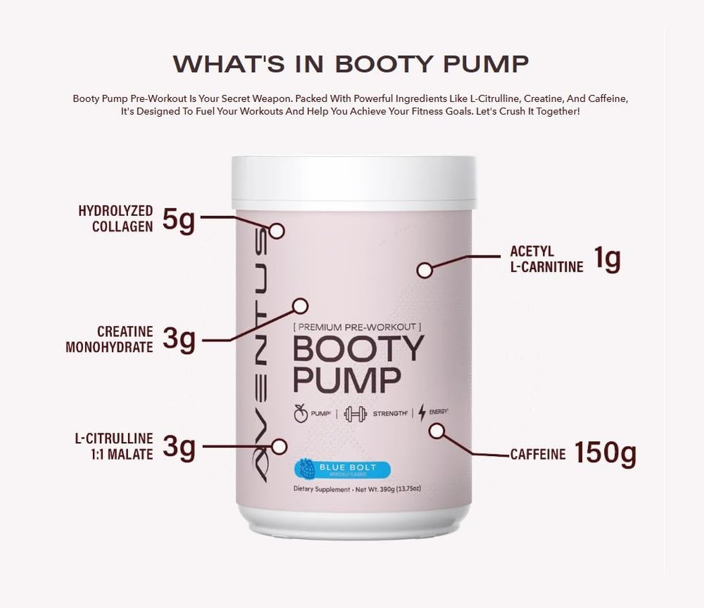 Aventus Booty Pump mixed in a glass of watermelon-flavored water shows refreshing energy.