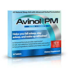 Avinol PM Extra Strength 30-count bottle – front view