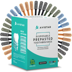 Individually wrapped Avistar 80 prepasted disposable toothbrushes