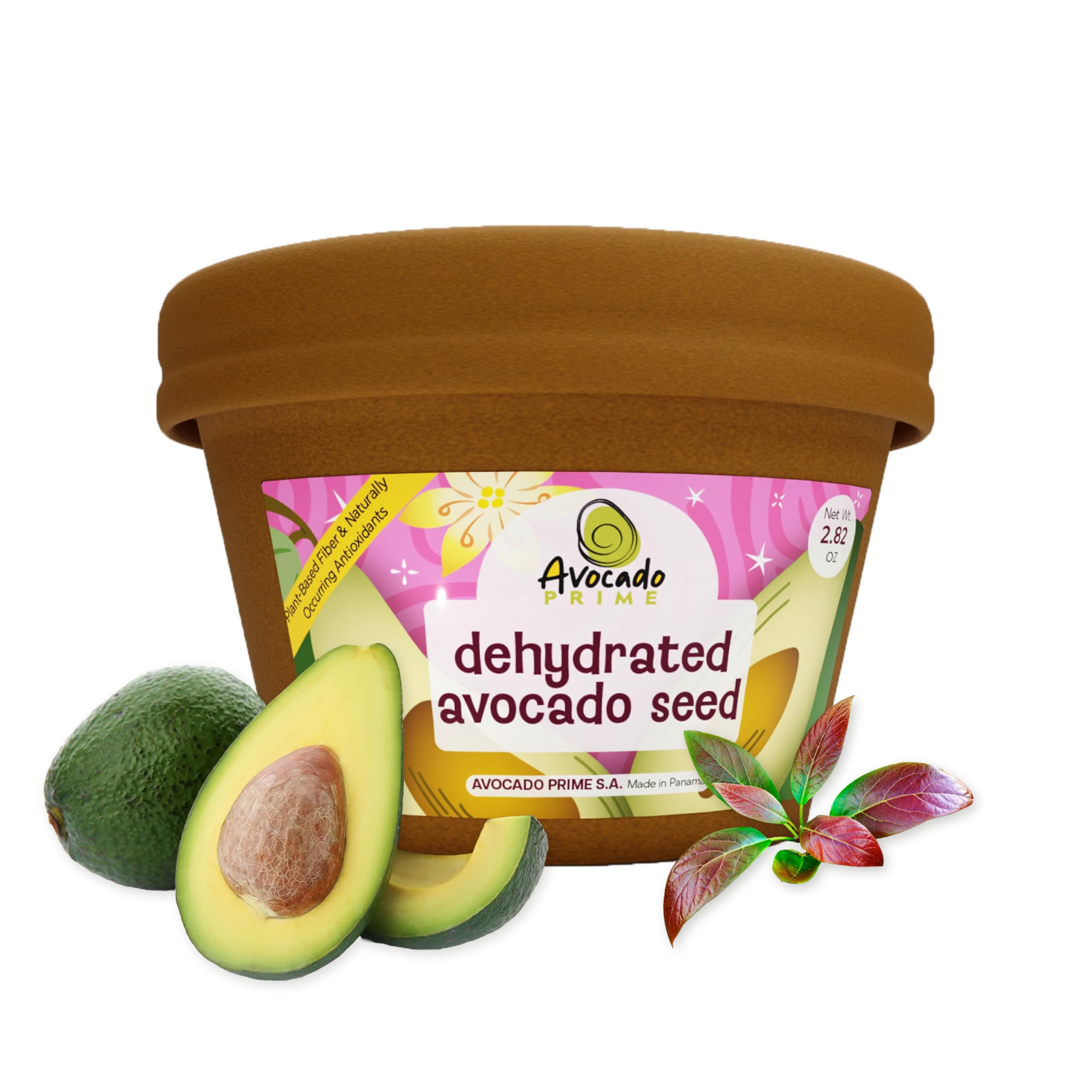 Organic avocado seed powder front label