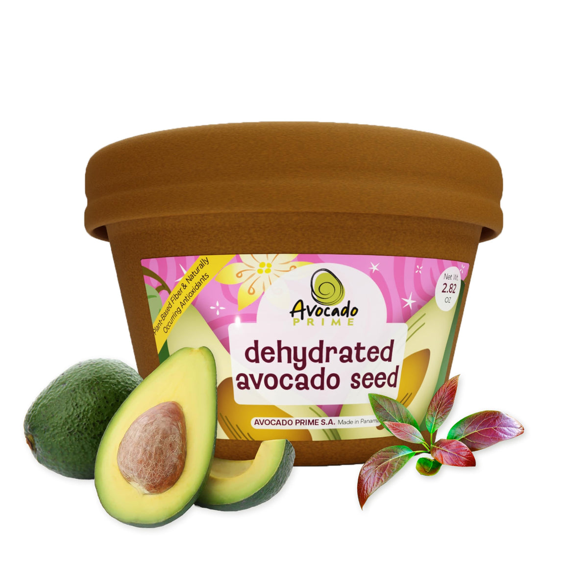 Organic avocado seed powder front label