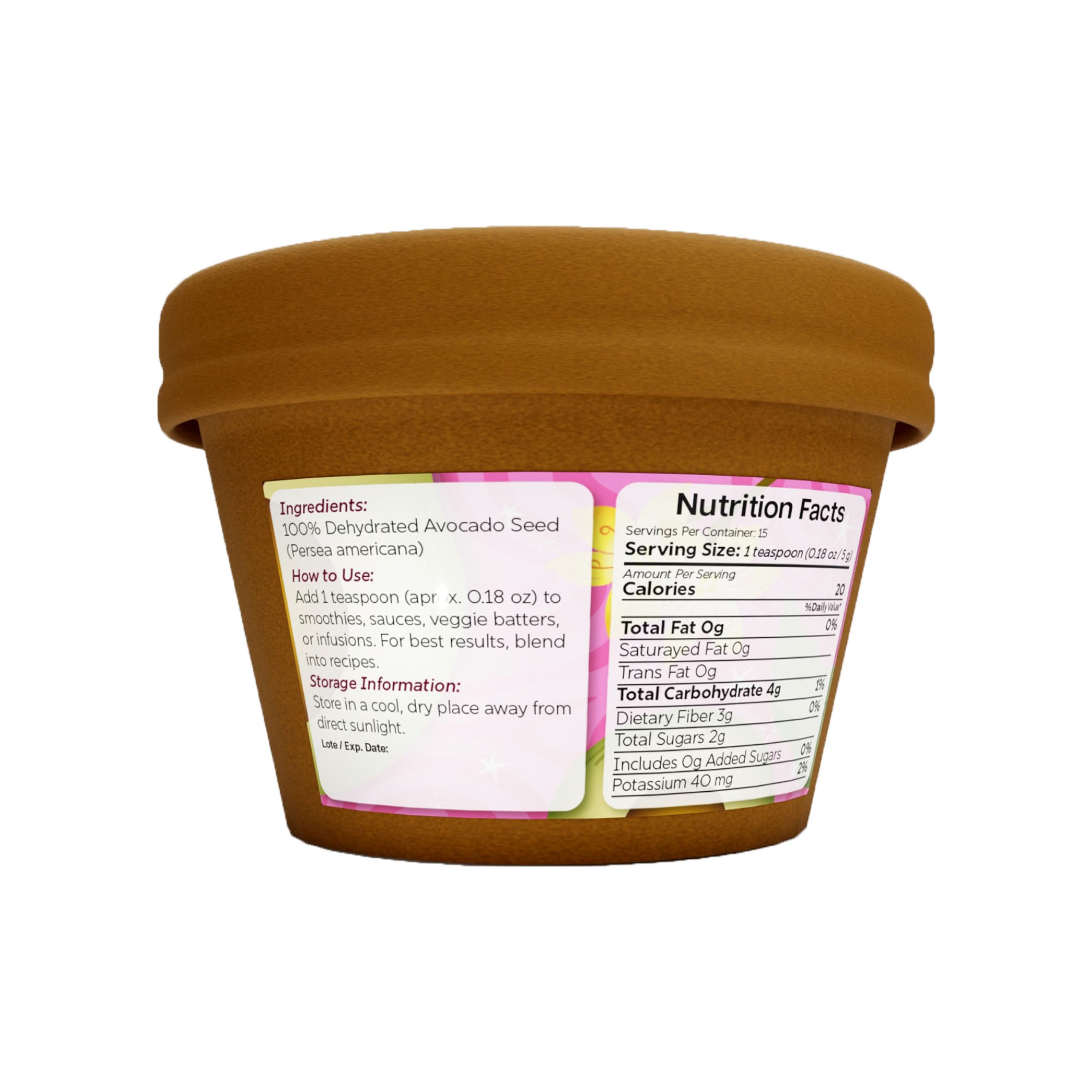 Packaging of Organic Avocado Seed Powder 80g