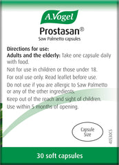 Prostasan Saw Palmetto Capsules label details
