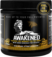 Awakened Natural Pre Workout Powder jar with label