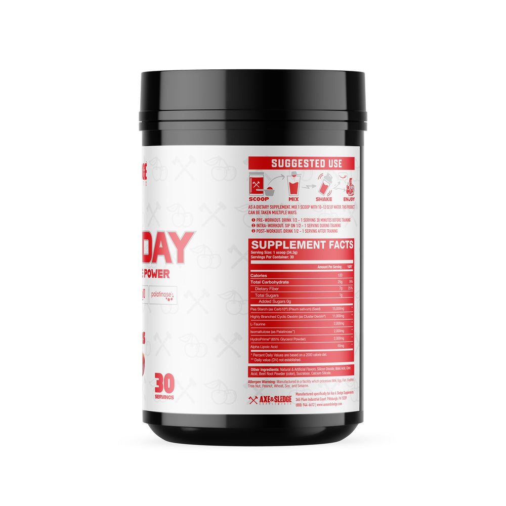 Axe & Sledge Demo Day serving scoop ready to measure for workouts.