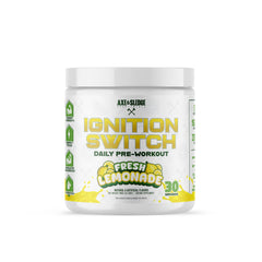Axe & Sledge Ignition Switch preworkout can Fresh Lemonade label
