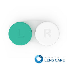 Universal size screw-top contact lens case for soft and hard lenses