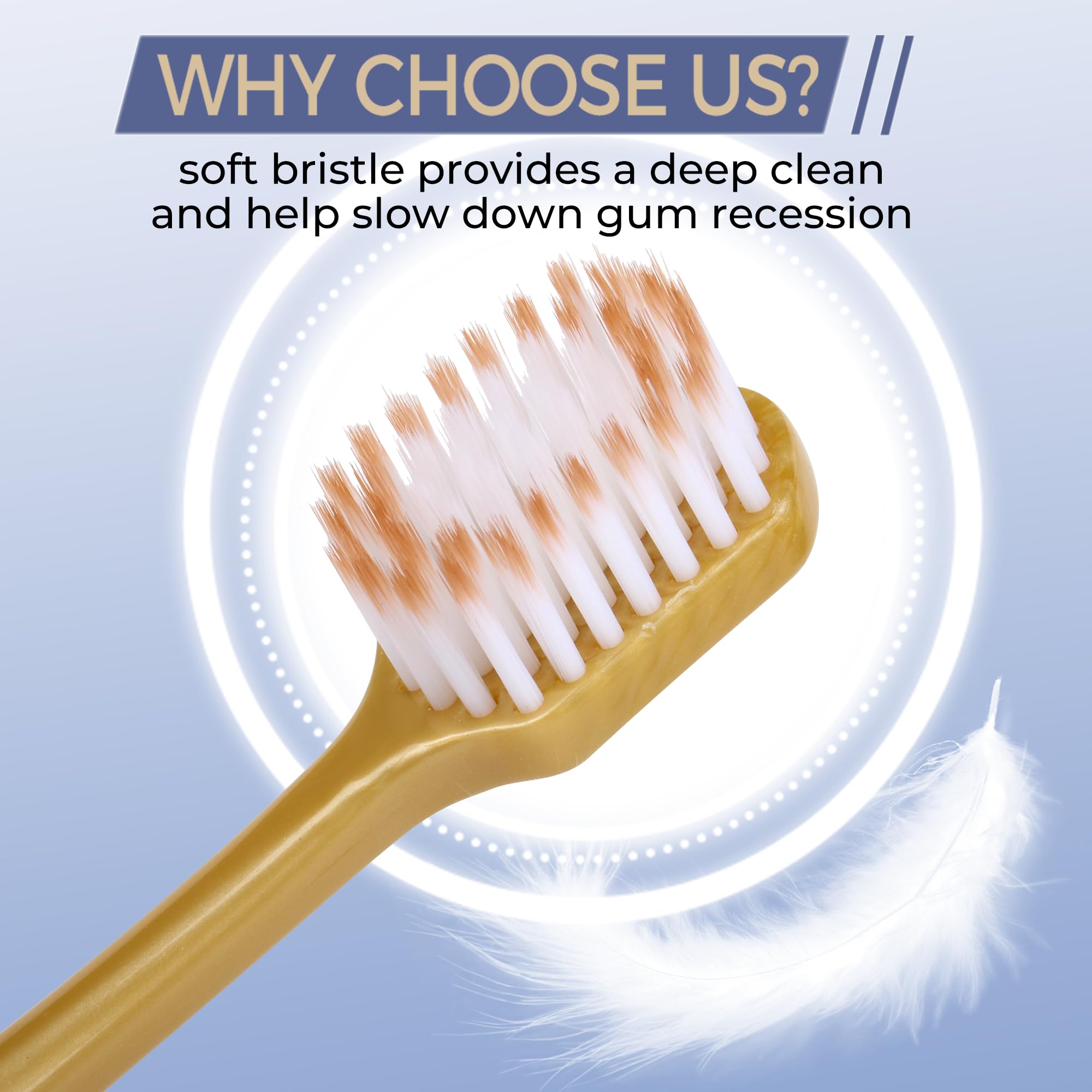 Medium-head adult toothbrush showcasing ergonomic design