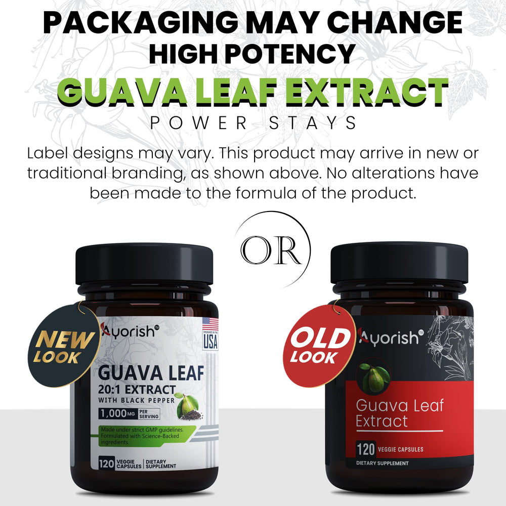 Ayorish Guava Leaf Extract 1000mg 20:1 with Piperine packaging