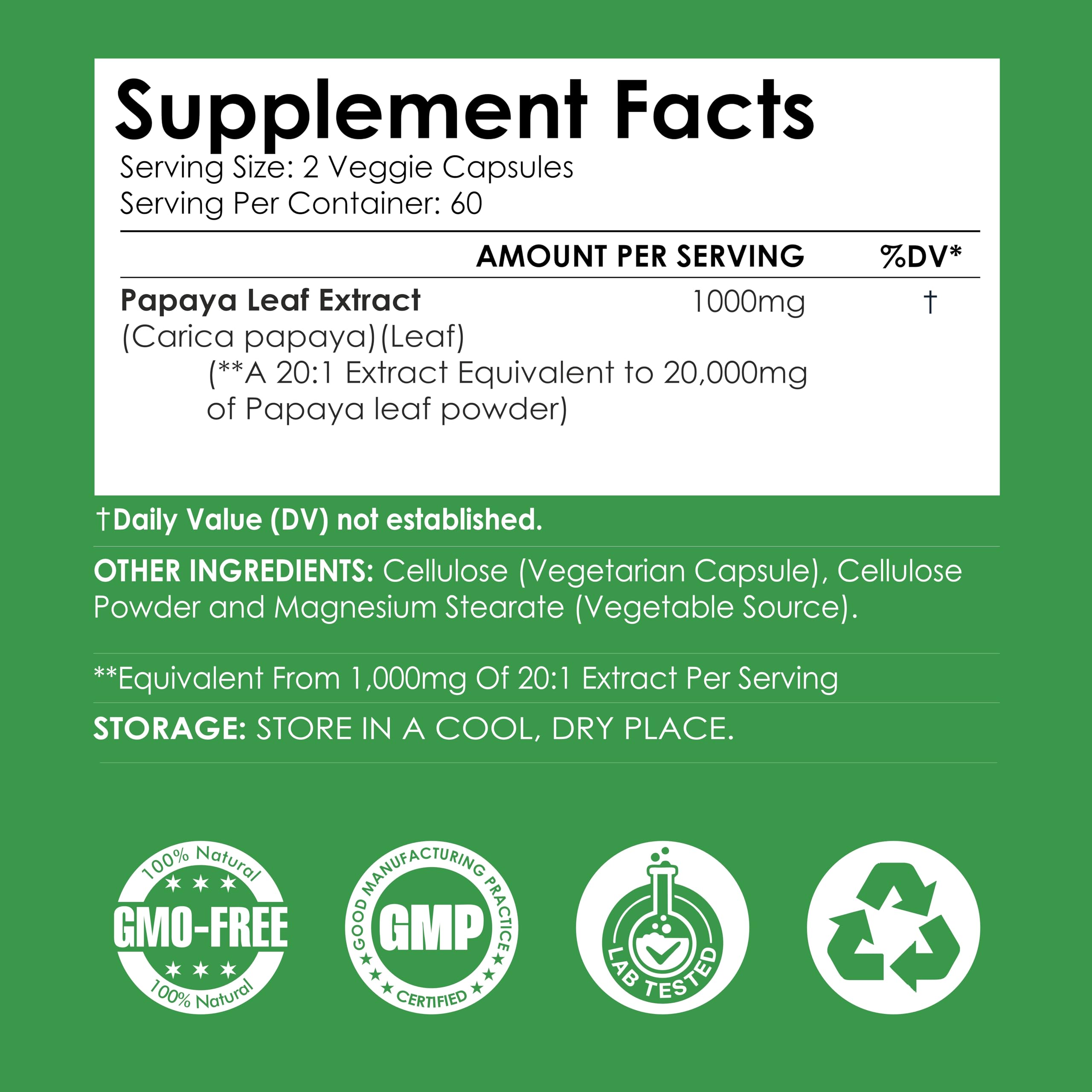 Product packaging illustrating 20:1 extraction ratio