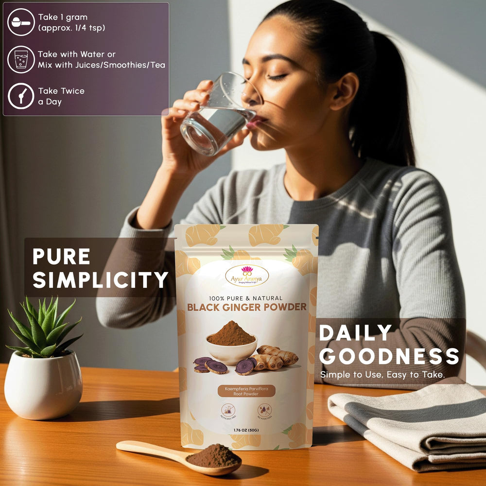 Measuring half teaspoon with Black Ginger powder