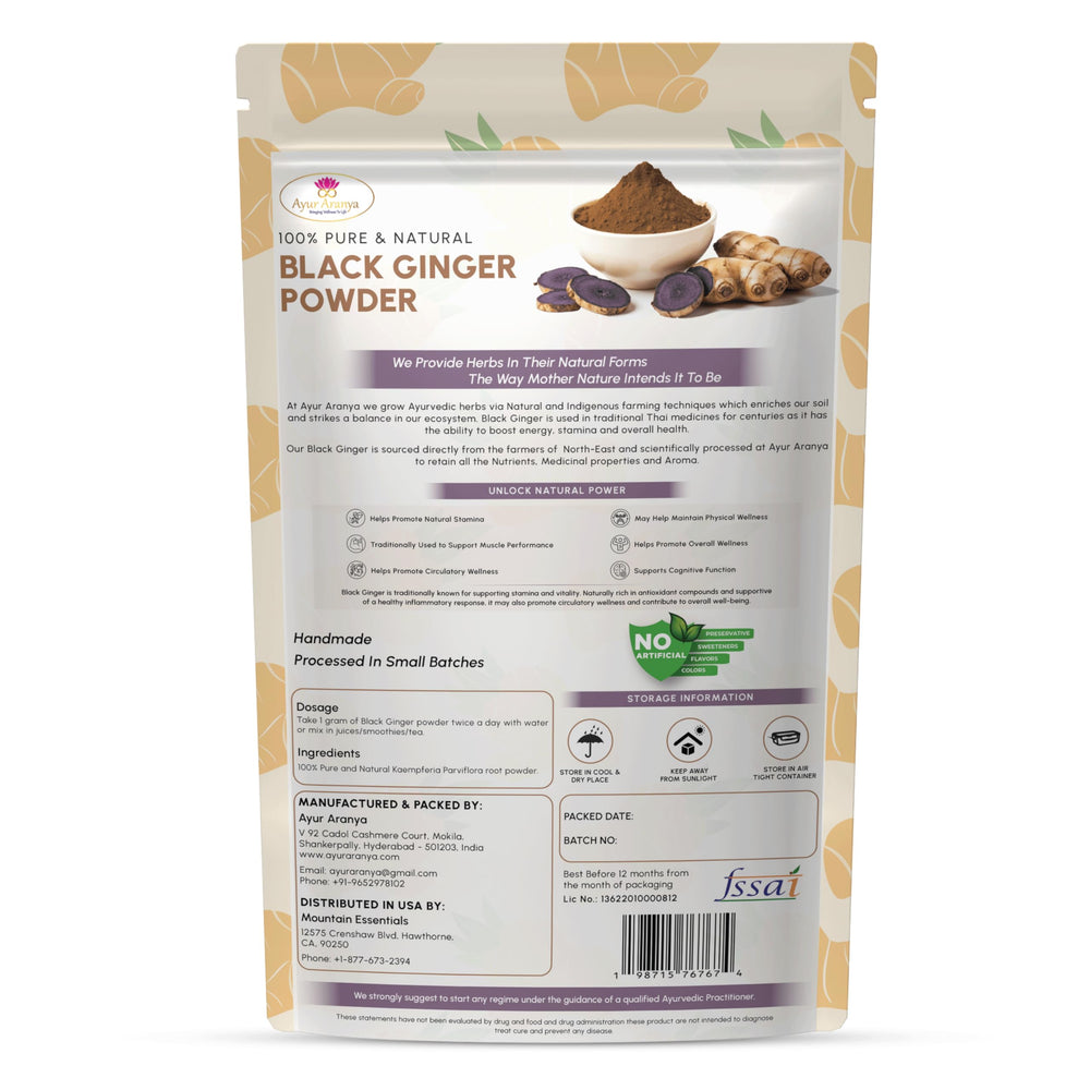 Cool, dry storage area for Black Ginger powder