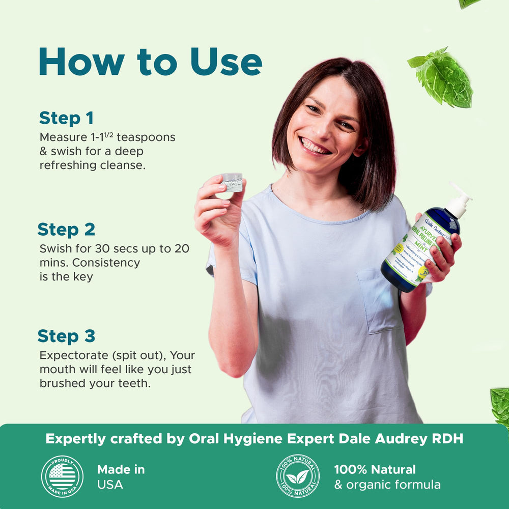Herbal ingredients used in Ayurvedic oil pulling including neem, clove, peppermint