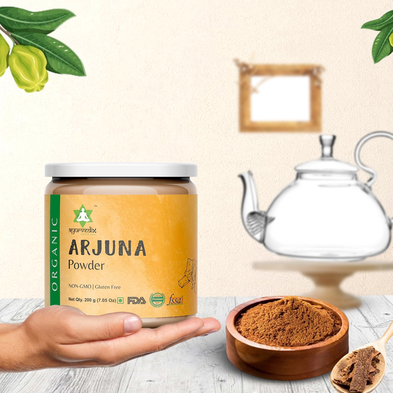 Ayurvedix Organic Arjuna Bark Powder packaging