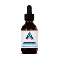 Ayush Herbs Ashwagandha Drops lemon flavor bottle front view