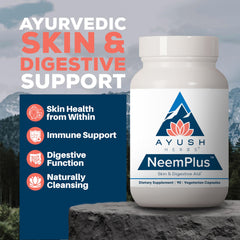 Ingredients visual for Neem Plus – neem, amla, belleric myrobalan
