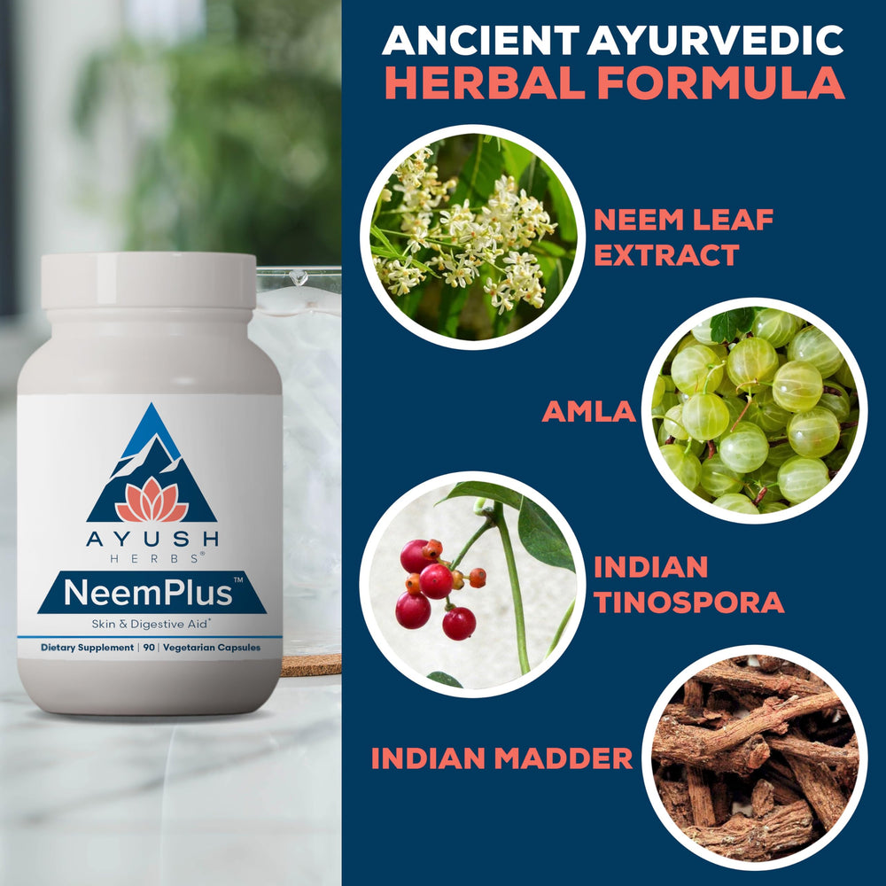 Neem Plus packaging with capsules