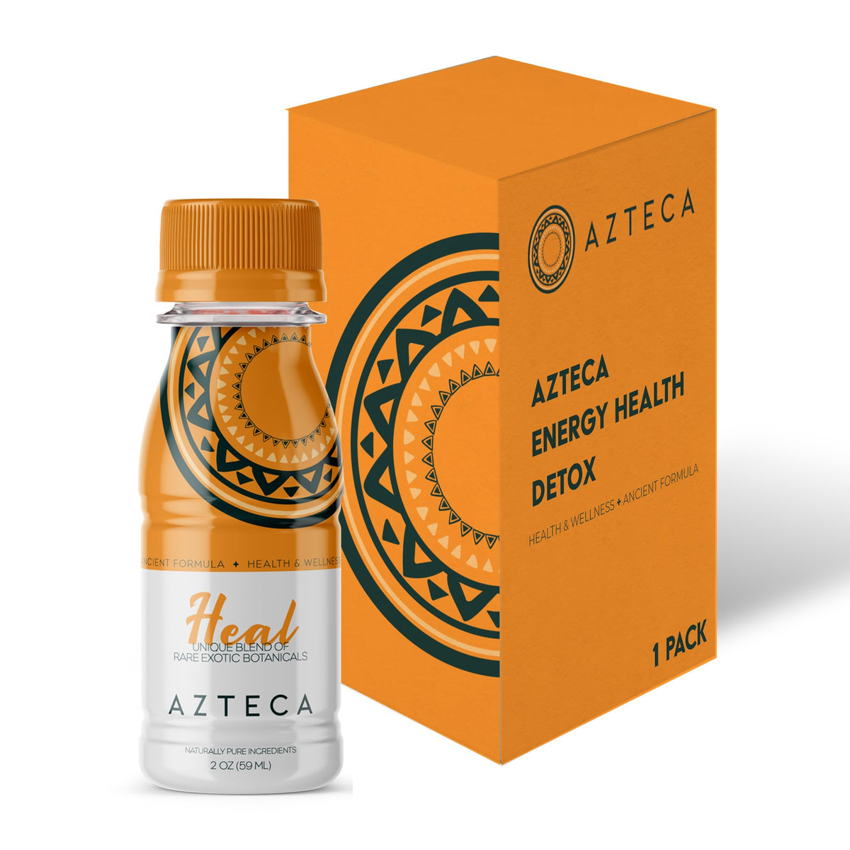 Azteca Health Organic Energy Shot Lemon 2oz bottle front view