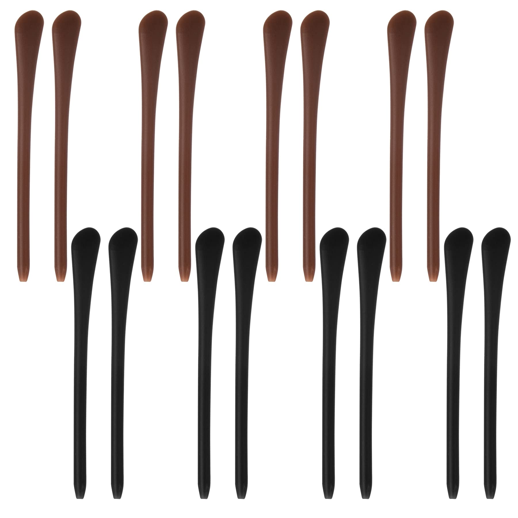 Azure Zone 16-pack anti-slip silicone eyeglass end tips set in black and brown