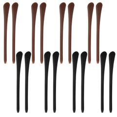 Azure Zone 16-pack anti-slip silicone eyeglass end tips set in black and brown