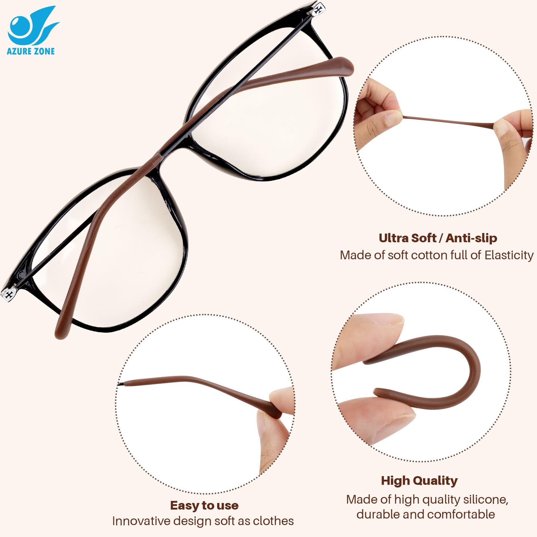 Anti-slip silicone ear socks for eyewear, assorted colors